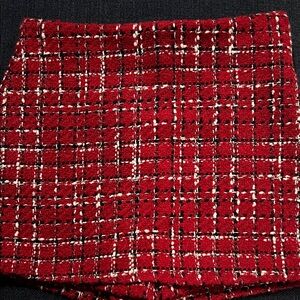Zara Red and White Tweed Skort